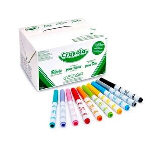 NEW Crayola 588215 fabric markers class pack size of 80 markers set of 10